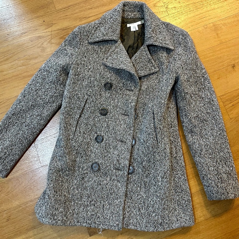 JCrew Marled Wool Womens Tweed Double-Breasted Peacoat Blazer [Size US XS]